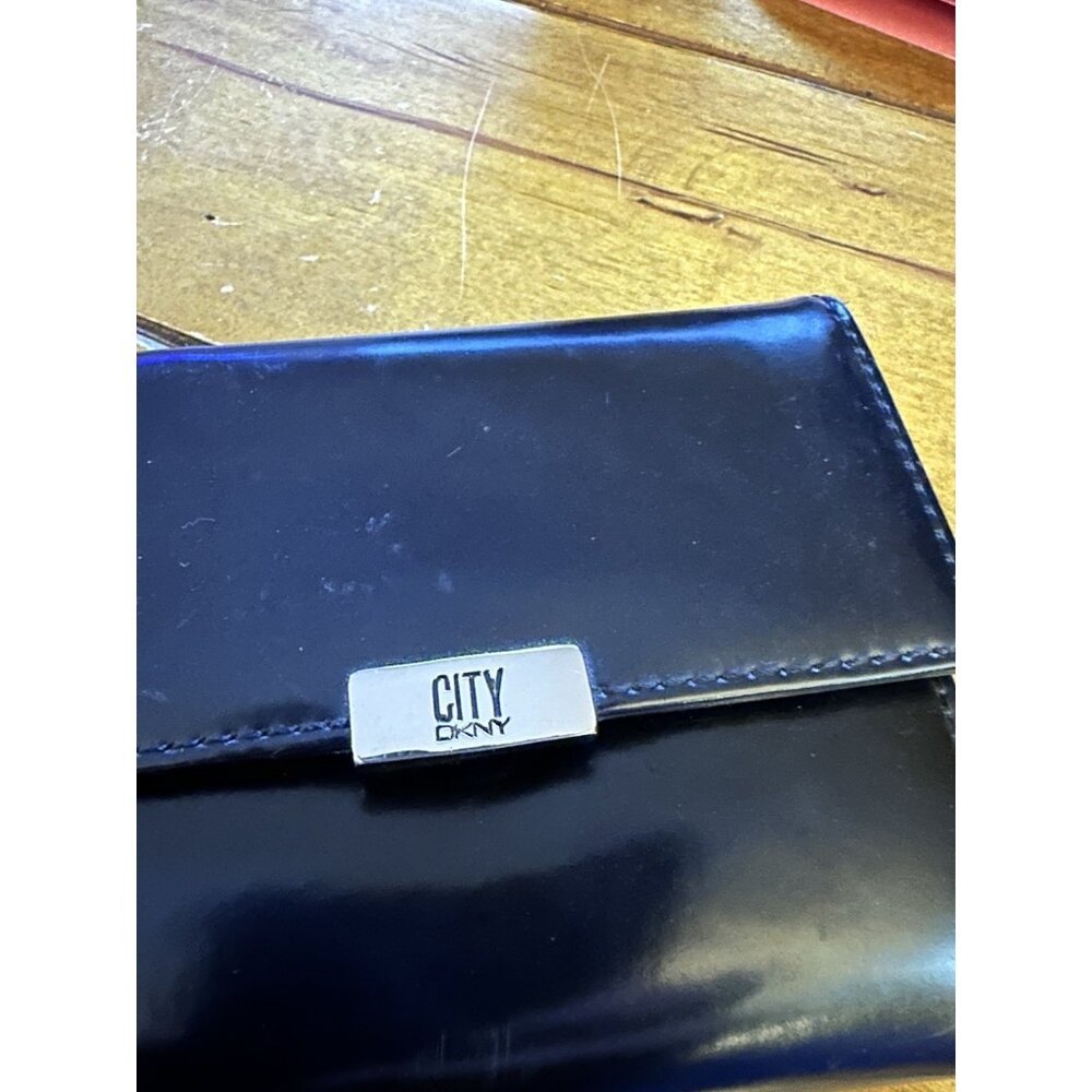 DKNY City Small Black Wallet with Silver Logo
